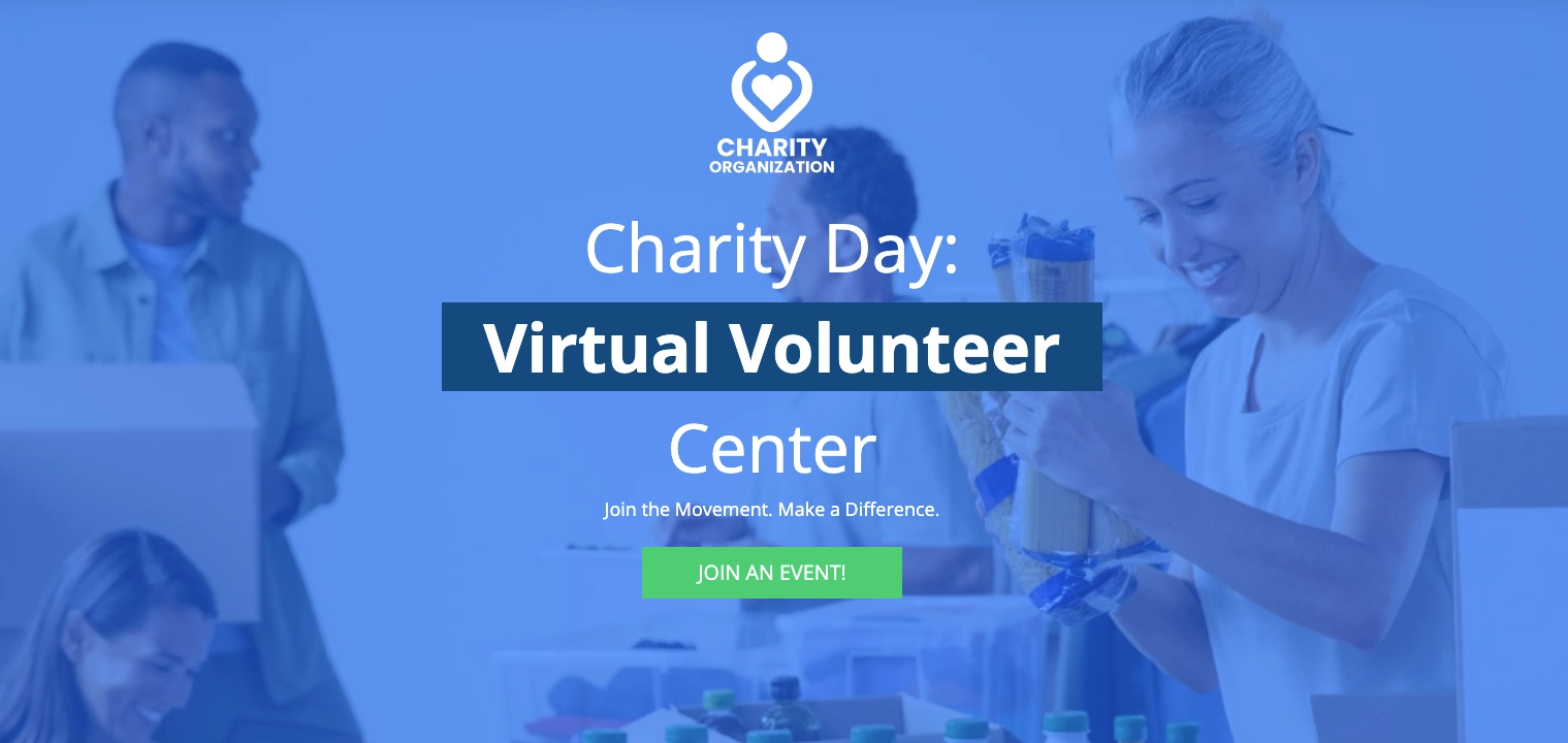 velgørenhed landing page skabelon