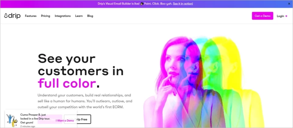 high-converting landing page with powerful colors