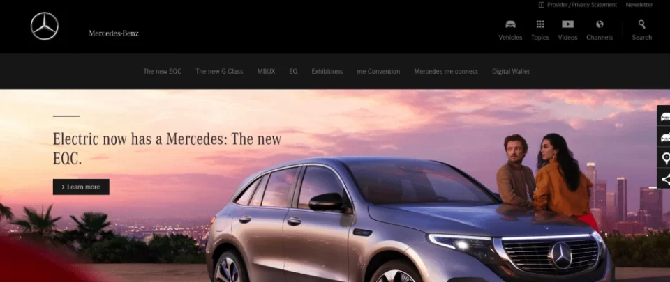 Mercedes web page
