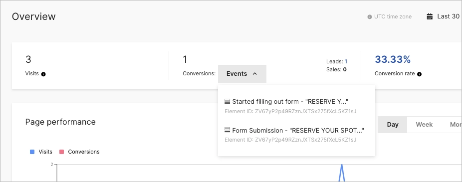 Setting events as conversion