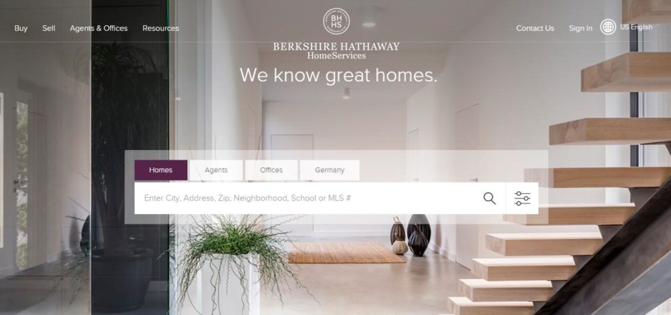 real estate landing page — nothing to distract visitor's attention