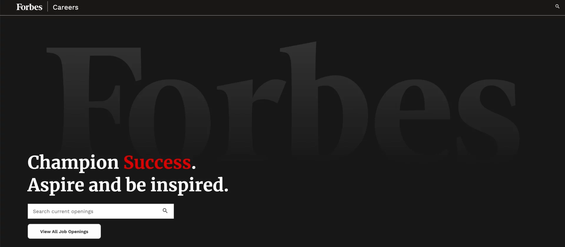 Get with us to the peak – a promise ingrained in Forbes quasi-headline (career landing page by Forbes)