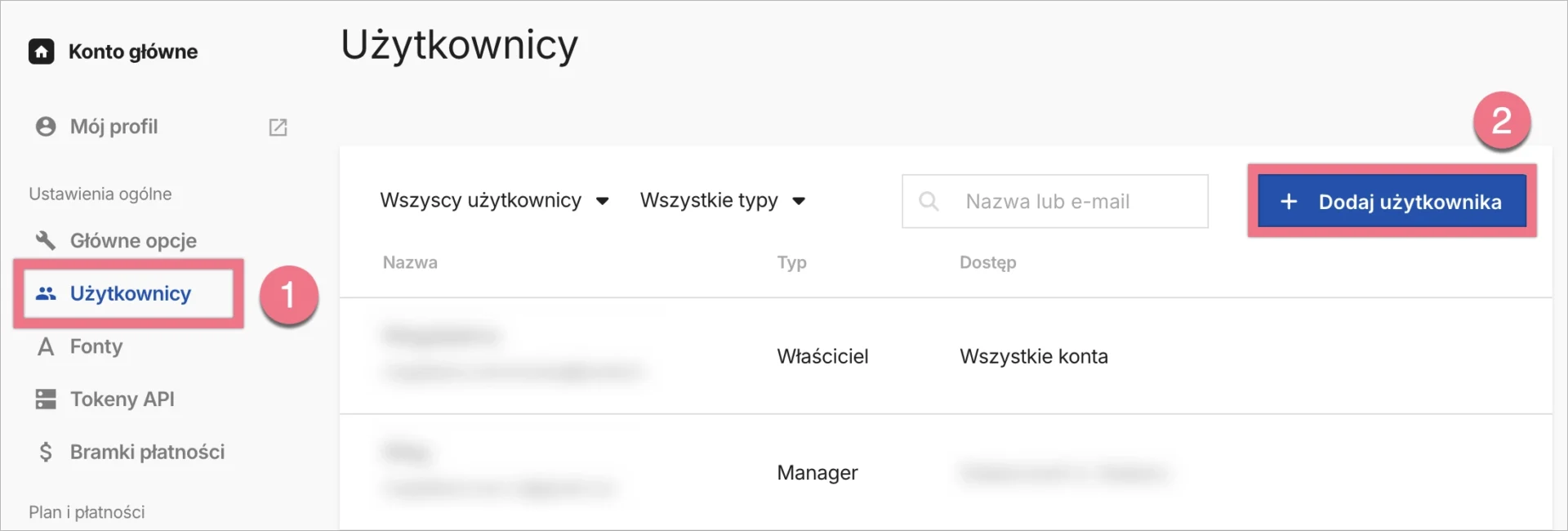 Dodawanie nowego użytkownika do konta w Landingi