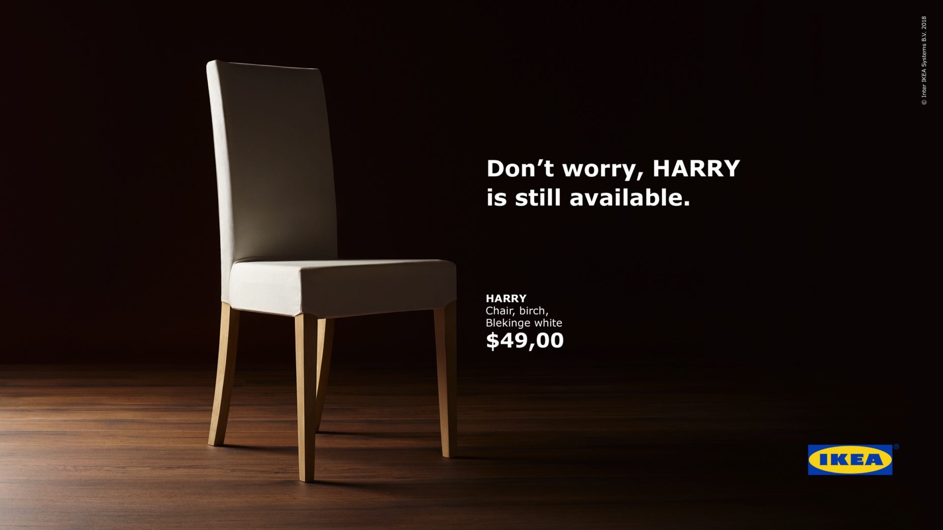 Reklama IKEA krzesło Harry