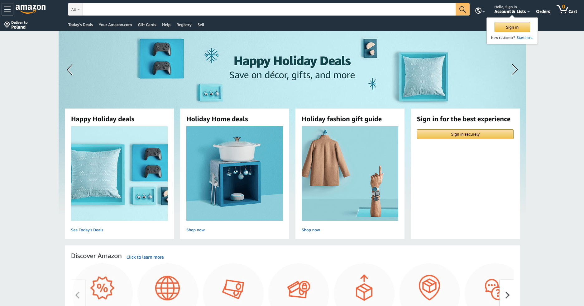 Amazon's homepage