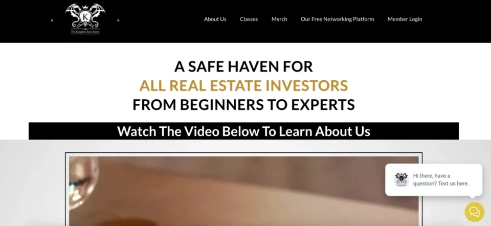 The Kingdom Real Estate landing page
