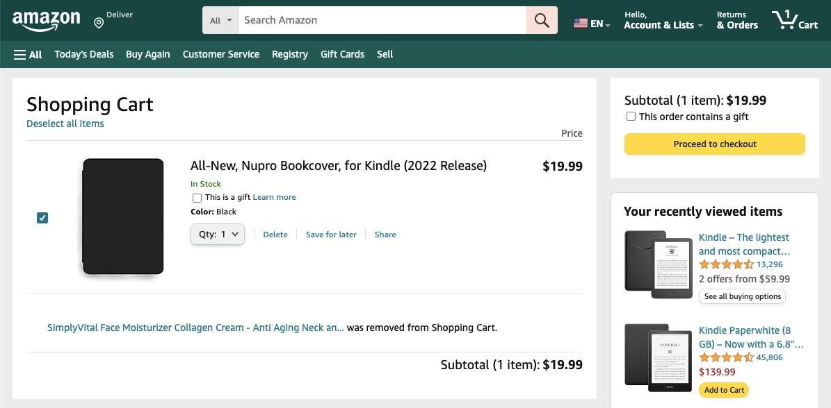 Ecommerce Tips: Streamlined Checkout Process - Amazon example