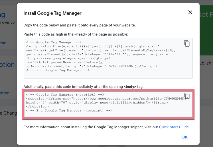 google tag manager installation