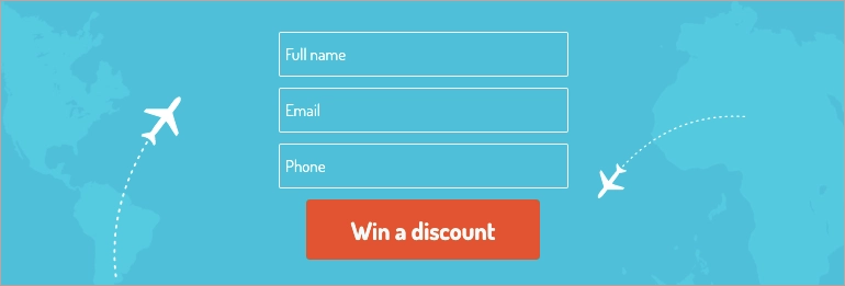 Przykładowy formularz na landing page'u