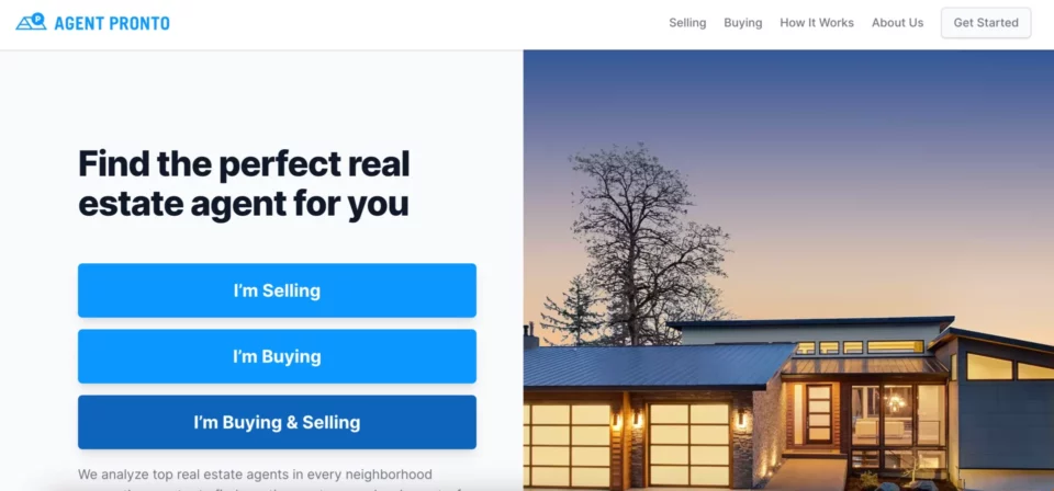 on of the untypical real estate landing page examples