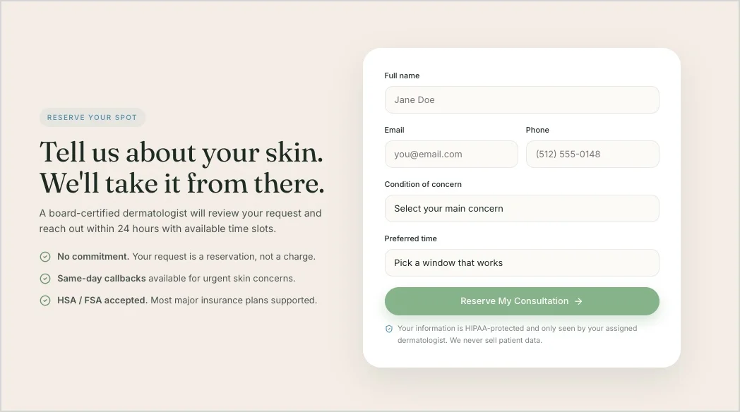 assistenza sanitaria landing page costruita in Lunar, Landingi