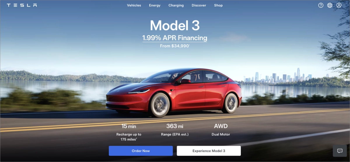 automotive schöne Landing Pages Beispiel