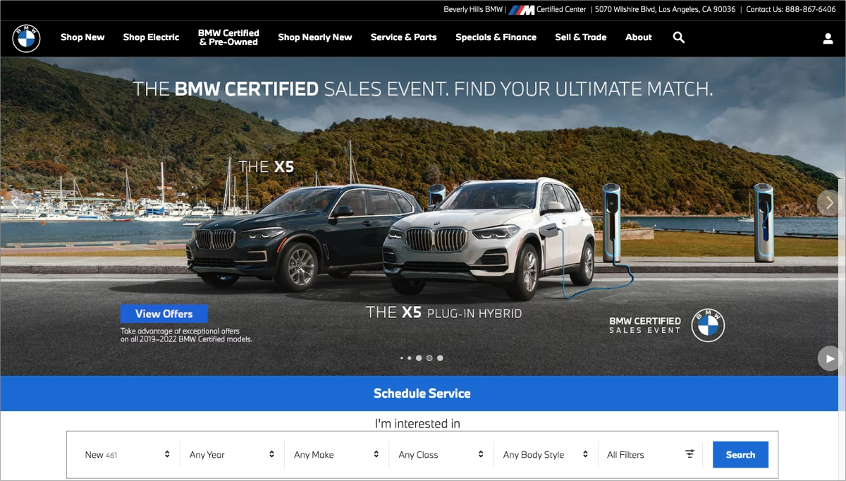 concessionnaire automobile landing page exemple