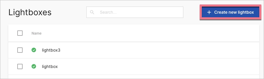 Create new lightbox button