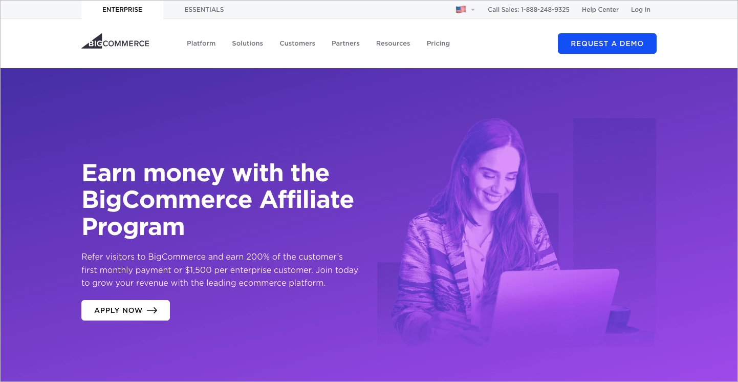 Affiliate page with simple layout
