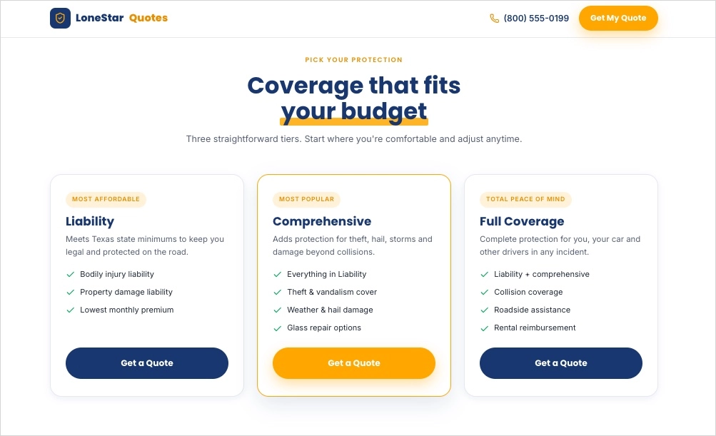 seguro landing page gerado no Lunar, Landingi