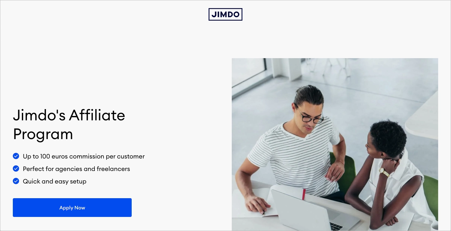 Simple affiliate landing page example