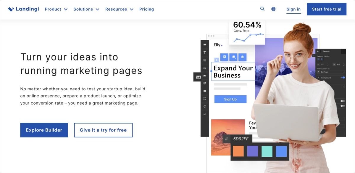 il miglior strumento per la costruzione di landing pages