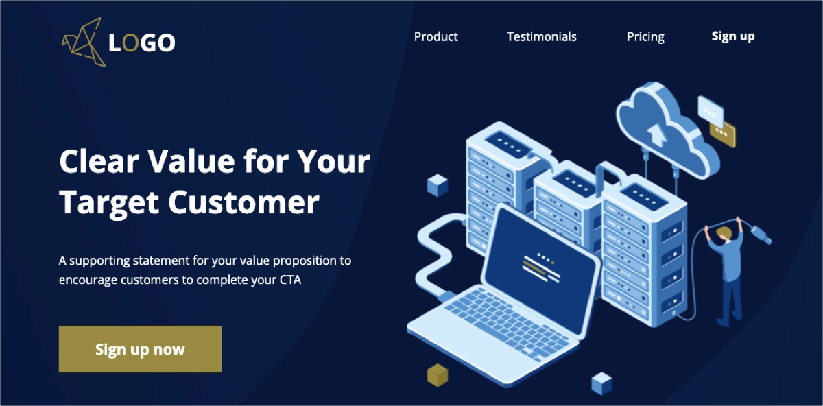 landing page template for saas companies