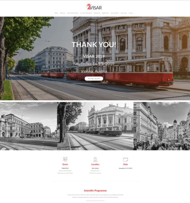 A Landing Page do Setor de Saúde Visar Vienna 2019