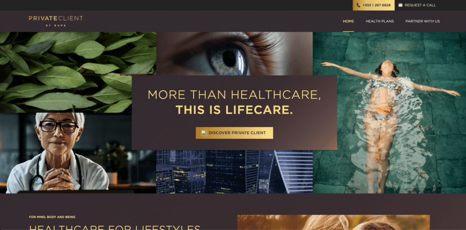 An insurance landing page created by Bupa