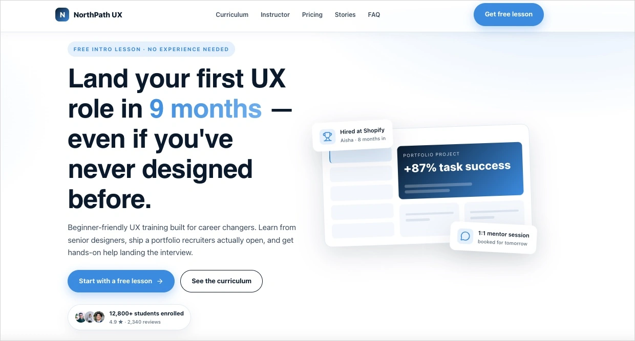 landing page generato in Lunar, Landingi