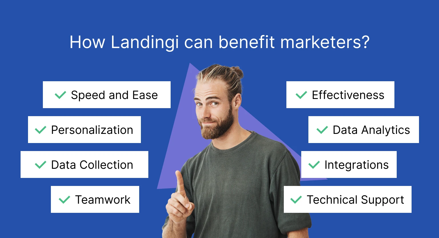Landingi benefits for marketing specialists