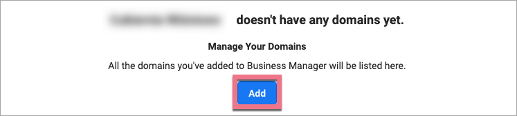 add new domain facebook manager