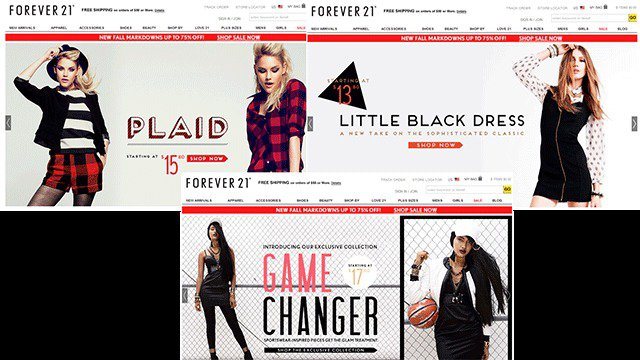 The art of landing page sale - forever21