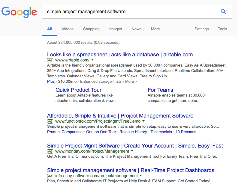 Google Search Simple Project Management Software