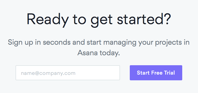 Asana Project Management Landing Page