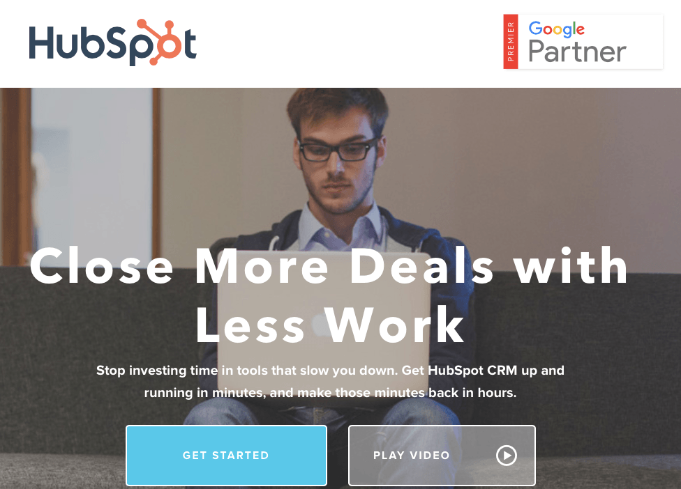 HubSpot CRM landing page