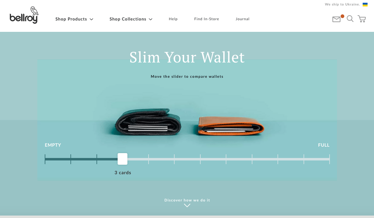 Interactive product page example