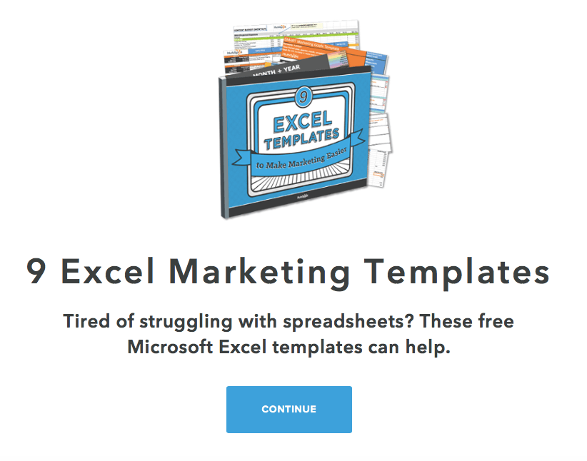 Excel- landing page heading