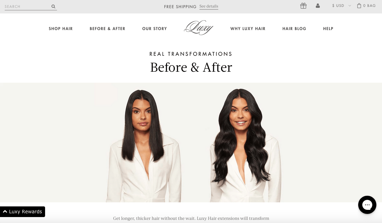 LuxuryHair befor and after