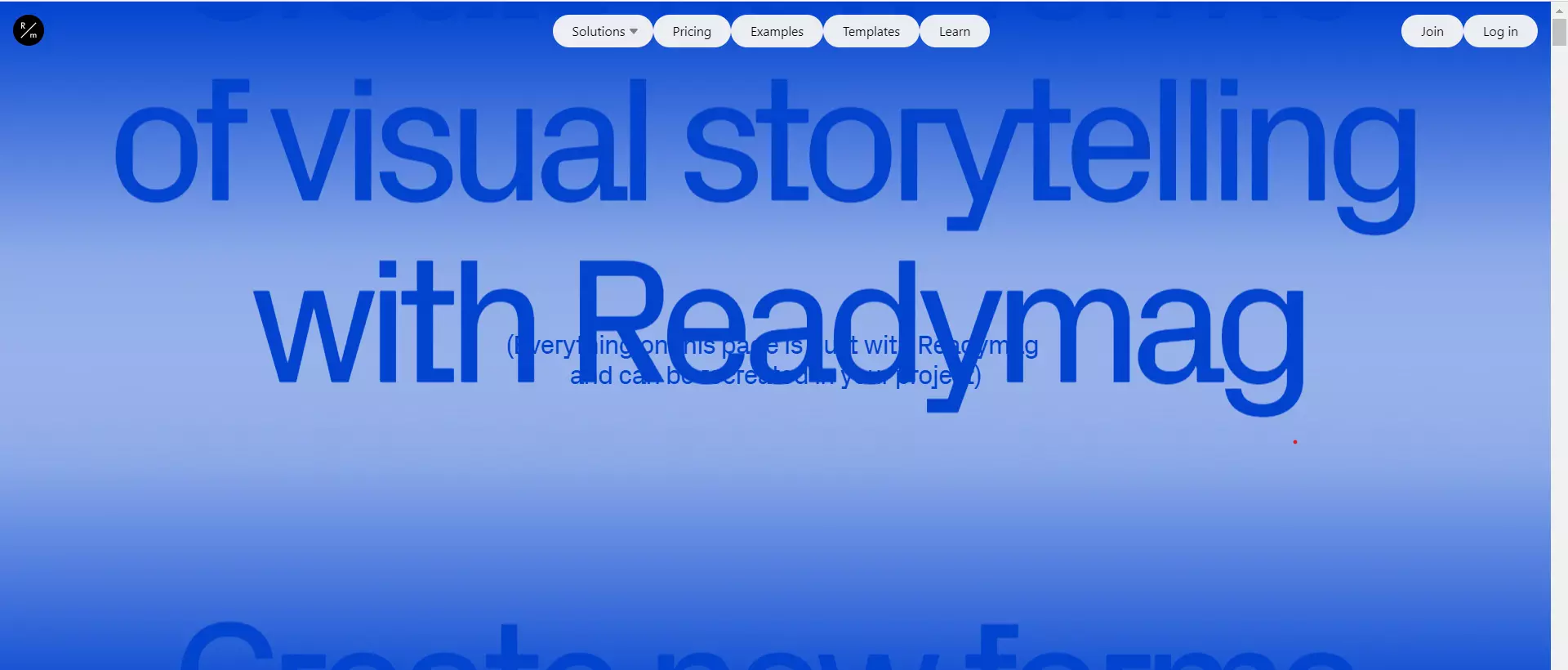 Readymag Landing Page