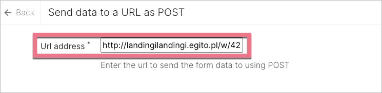Paste Egito URL in POST integration