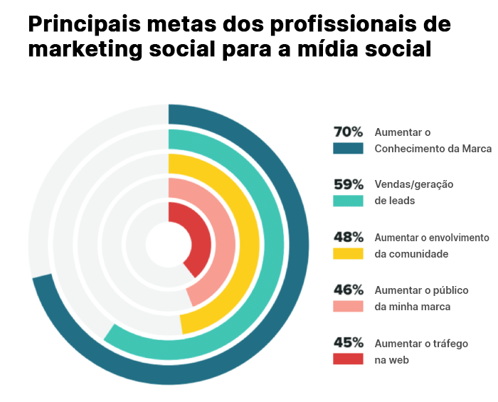 Principais objetivos dos profissionais de marketing social