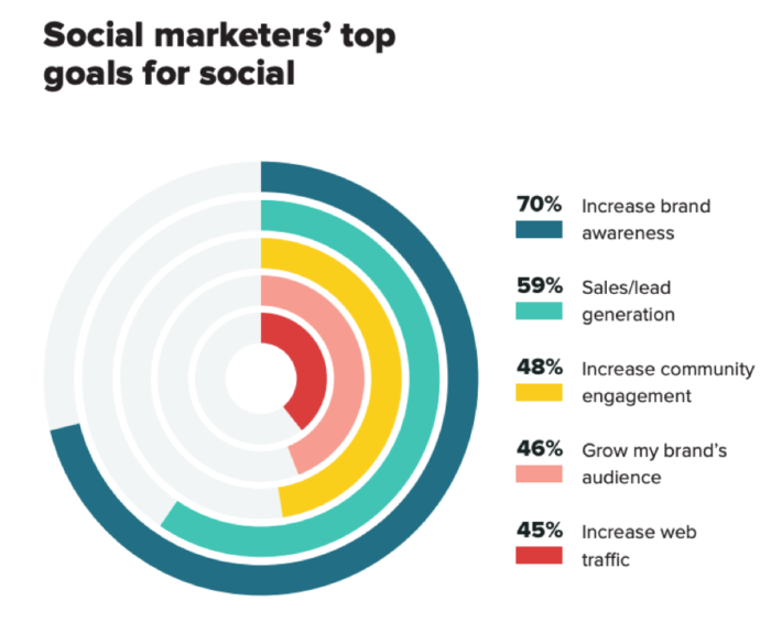 Social marketers' top goals