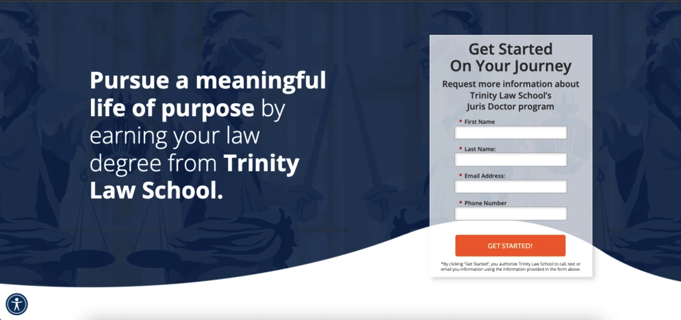 A Trinity Law School parece clara e fácil de usar