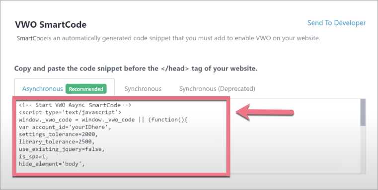 copy visual website optimizer code