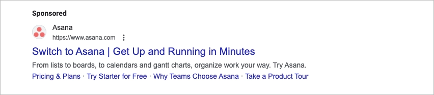 Asana search ad