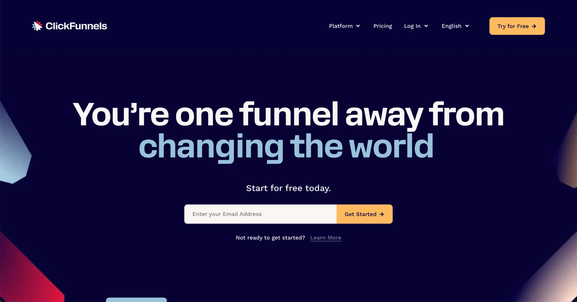 Pagina principale di ClickFunnels