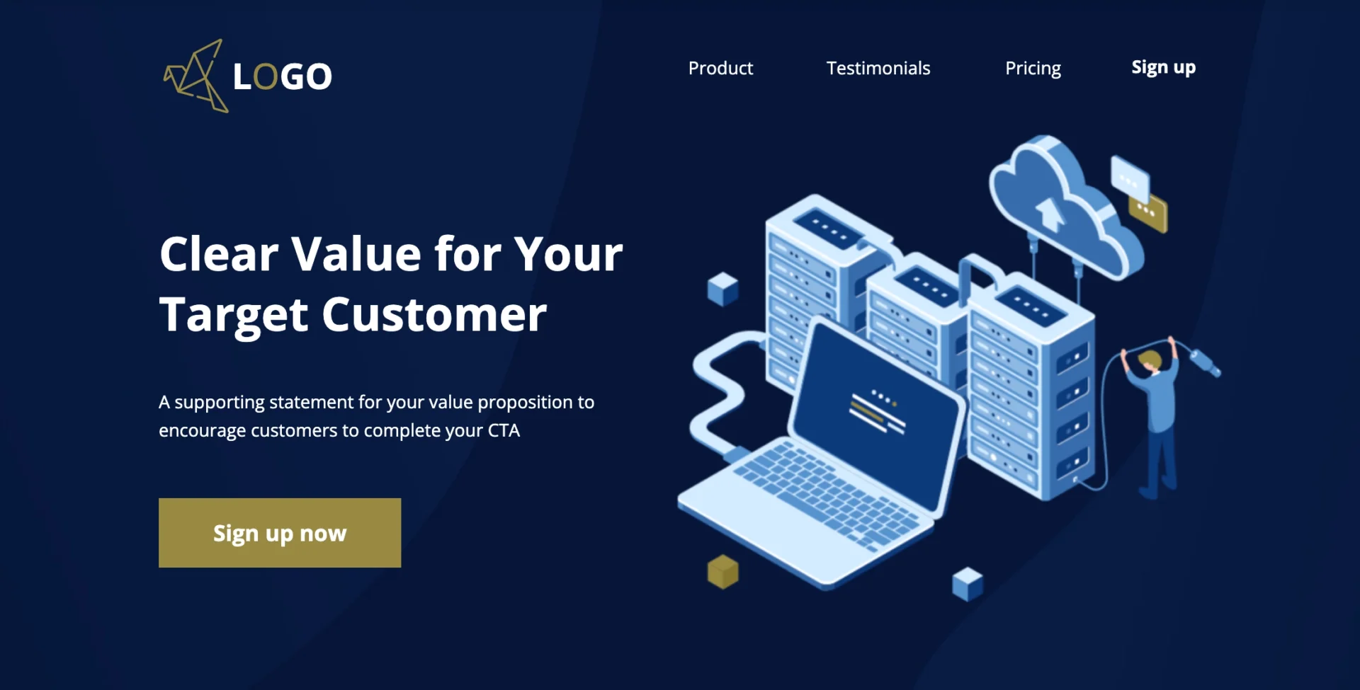 SaaS landing page template