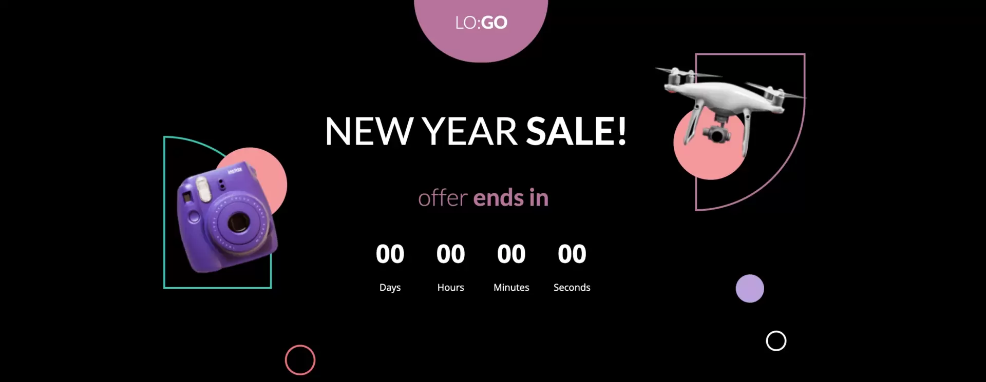 sales landing page with a countdown timer