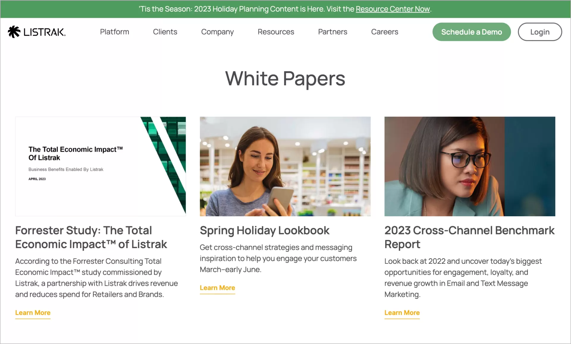 Whitepapers for interested prospects on B2B company site