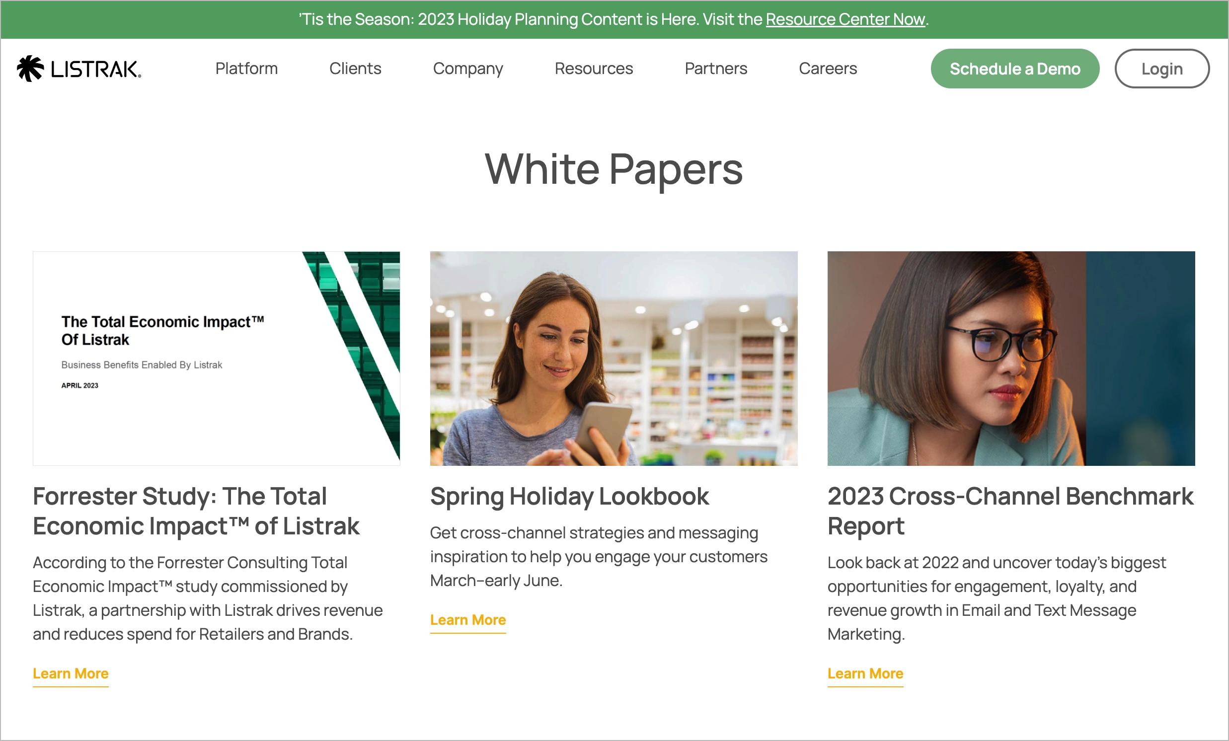 Whitepapers para clientes potenciais interessados no site da empresa B2B