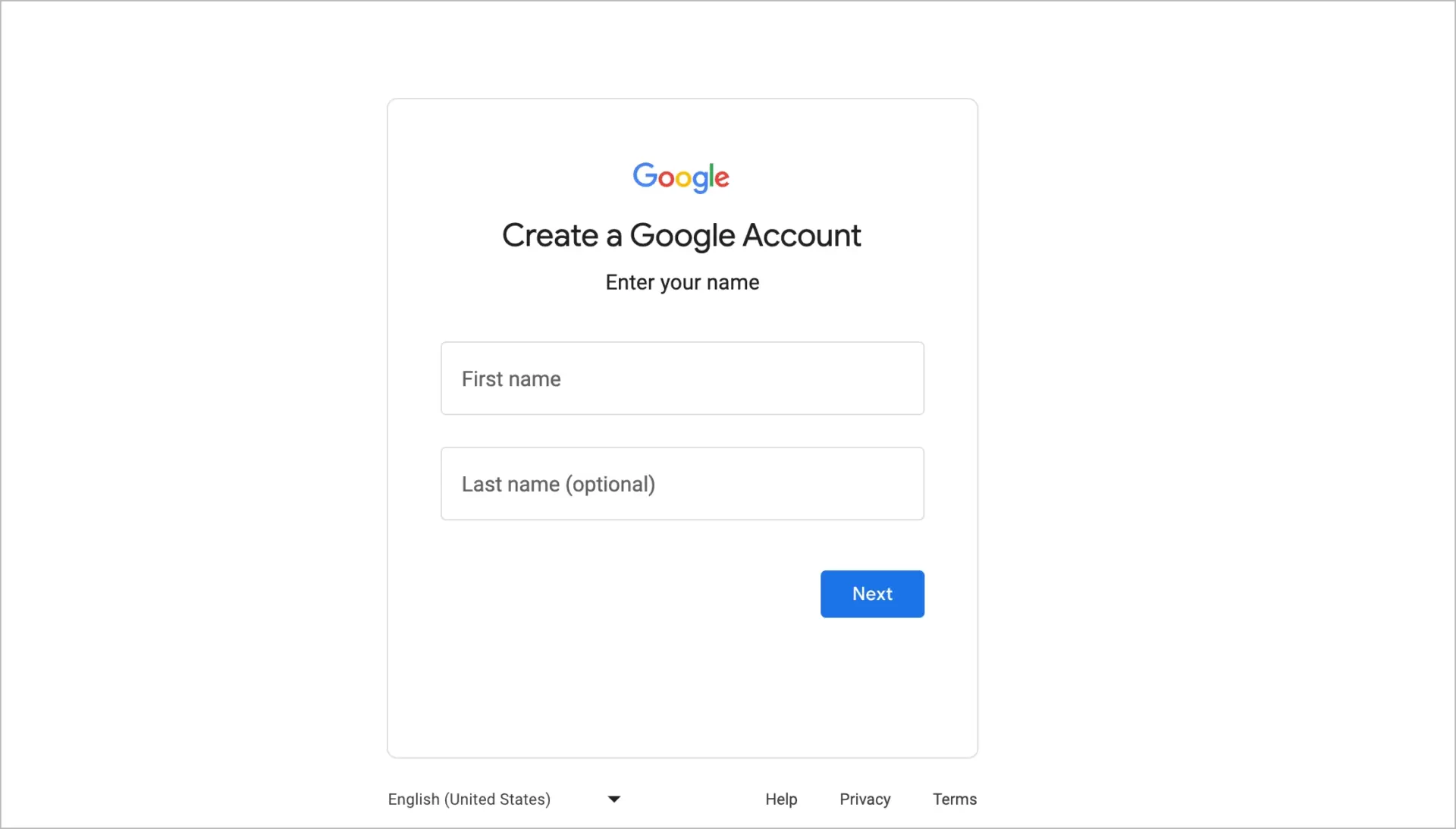 Google's form for new subscribers