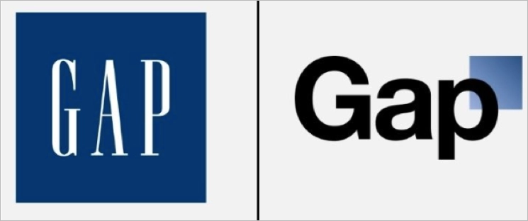 Gap's new and old logo