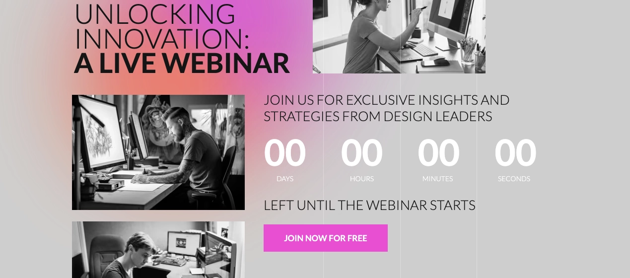 Landing page design creating a sensu of urgency through countdown timer